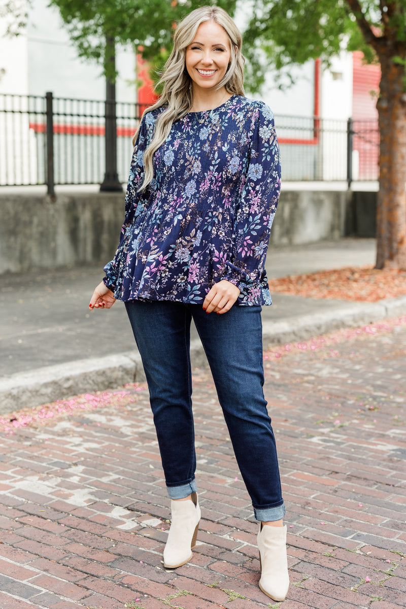 Wallflower Kisses Top, Blue – Chic Soul