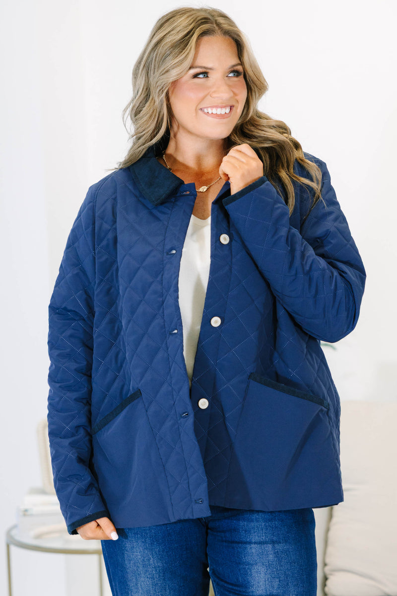 Warmest Wishes Jacket, Navy – Chic Soul