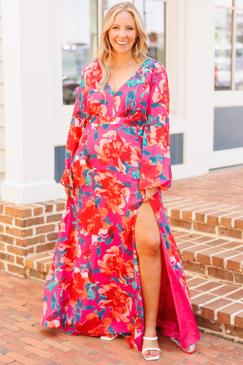 Women's Way Too Complicated Maxi Dress, Pink | Size: 1X By Chic Soul Women's Way Too Complicated Maxi Dress, Pink | Size: 1X By Chic Soul