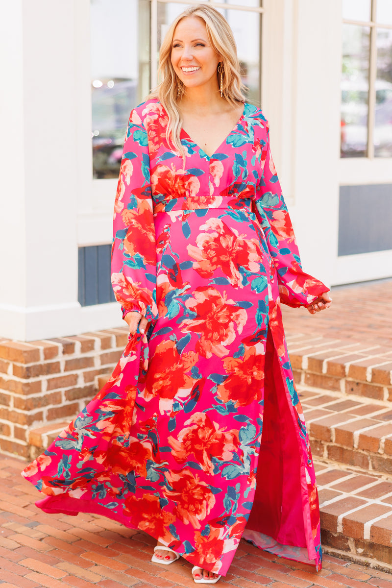 Women's Way Too Complicated Maxi Dress, Pink | Size: 1X By Chic Soul Women's Way Too Complicated Maxi Dress, Pink | Size: 1X By Chic Soul