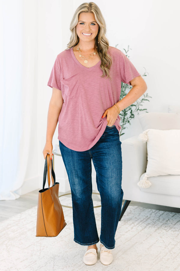 Wear It On Repeat Top, Dusty Rose