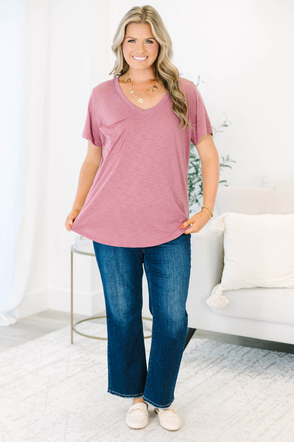 Wear It On Repeat Top, Dusty Rose