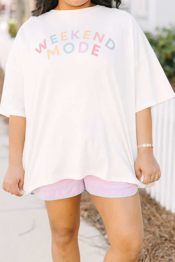 Weekend Mode Boyfriend Tee, Ivory
