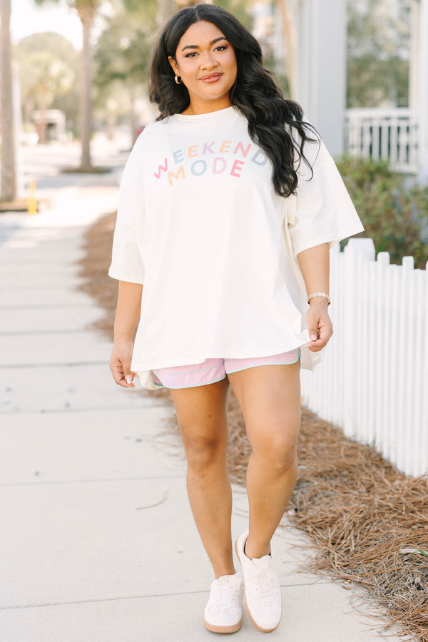 Weekend Mode Boyfriend Tee, Ivory
