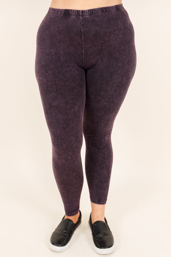 Well Worth It Mineral Wash Leggings, Blackberry – Chic Soul