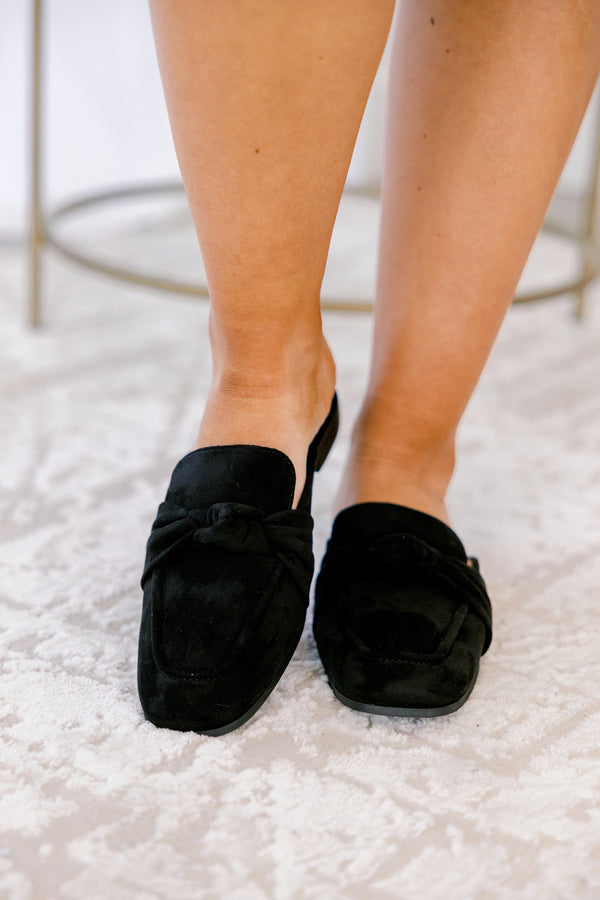 Chic Soul plus size clothing, black suede half loafers