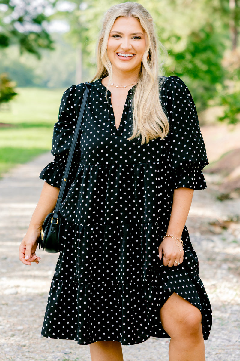 plus size black polka dot dress What You Know Dress, – Chic Soul pretty woman polka dot dress