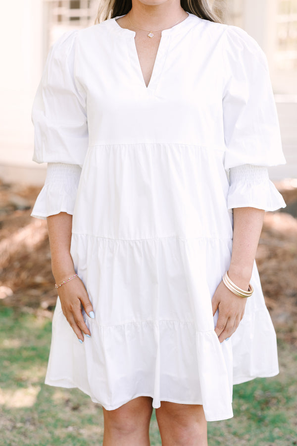 What You Know Dress, White