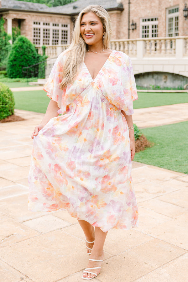 white day dress midi Summer Away LUNA MIDI DRESS IN White