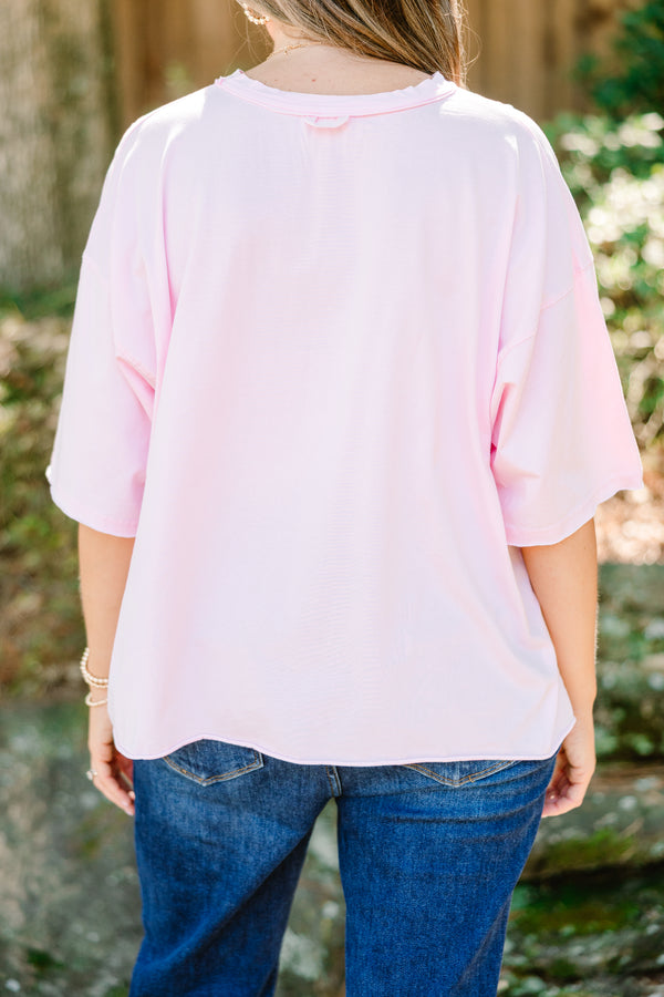 Chic Soul plus size clothing, pink short sleeve graphic tee with a steer and cactus graphic on the center of the shirt that has the sayings 
