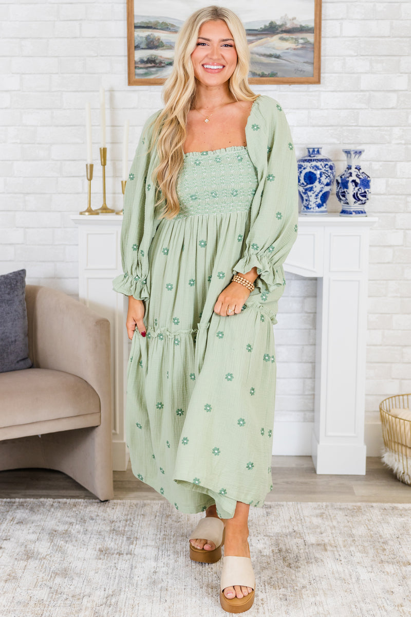 Wildflower Wonder Dress, Green – Chic Soul