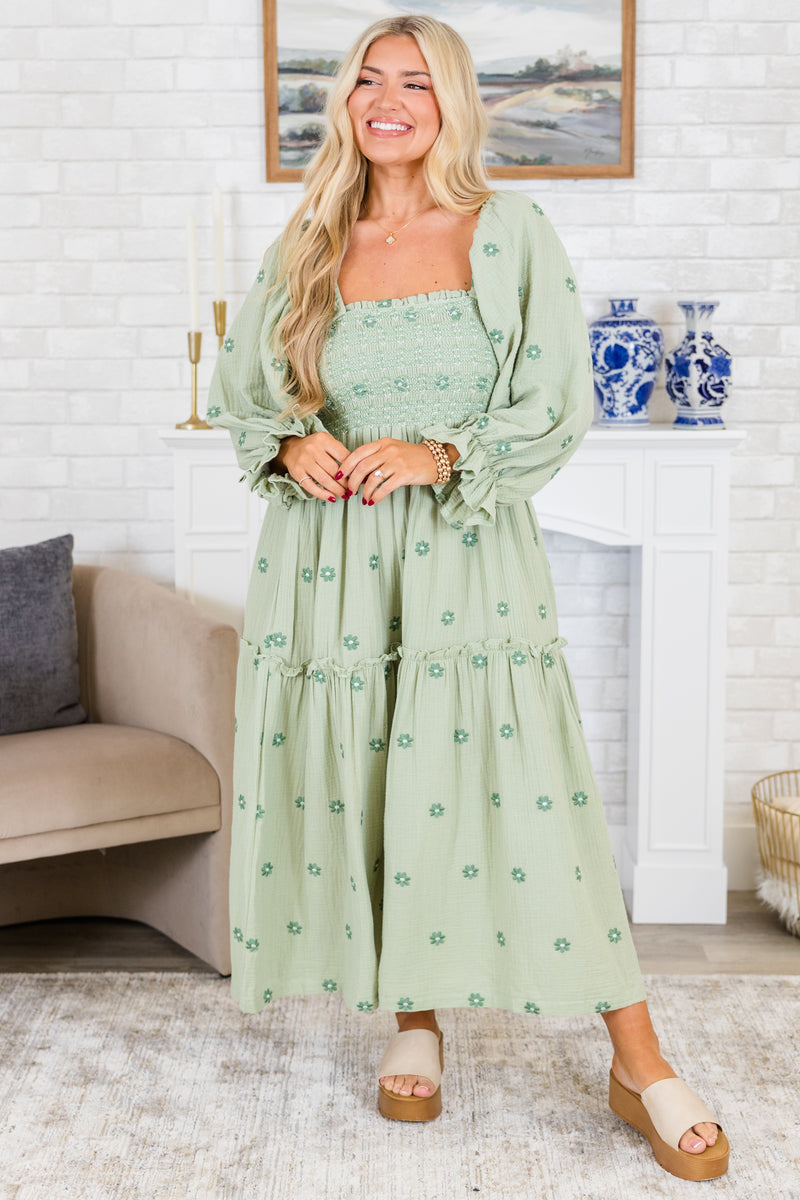 knee length dresses for ladies Zapaka Women Sage Bridesmaid Dress A Line Round Neck Long Sleeve Satin Long Dress, Sage / US4