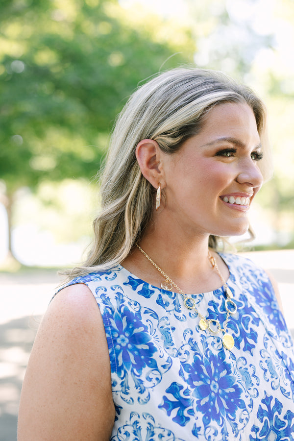 Chic Soul plus size clothing, gold plated open hoop earrings with post backs
