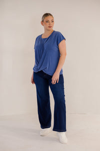Sue Drape Front Top, Ombre Blue – Chic Soul