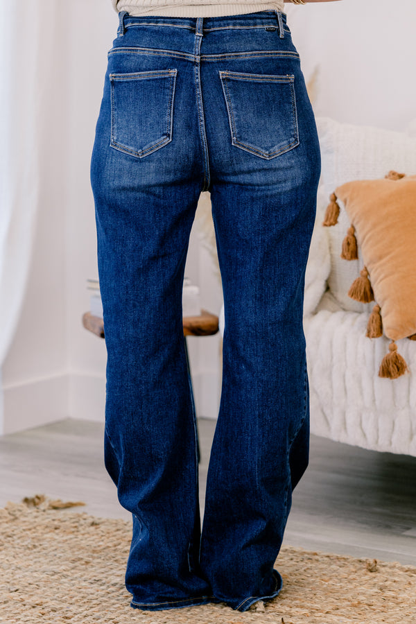 You Make Me Complete Flare Jeans, Dark Wash