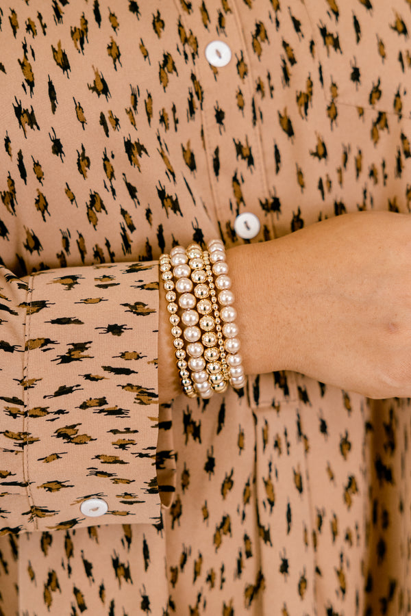 You Tell Me Bracelet Set, Gold