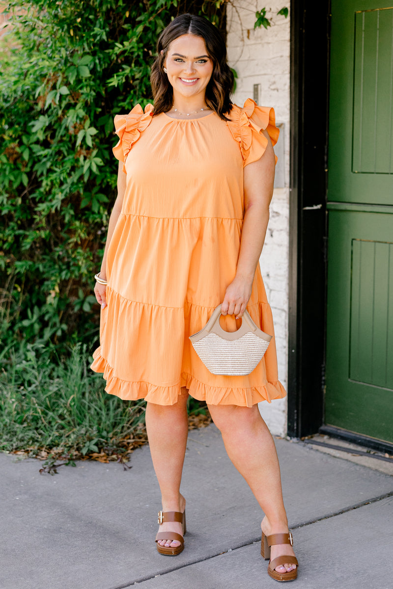 Women's You're A Cutie Dress, Orange | Size: 2X by Chic Soul Women's You're A Cutie Dress, Orange | Size: 2X by Chic Soul