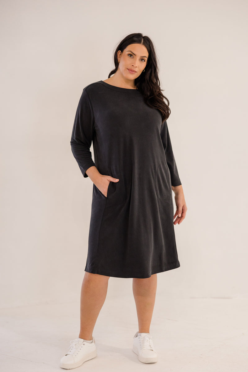 Women's Audrey Boatneck Dress, Black | Size: Medium By Chic Soul Women's Audrey Boatneck Dress, Black | Size: Medium By Chic Soul