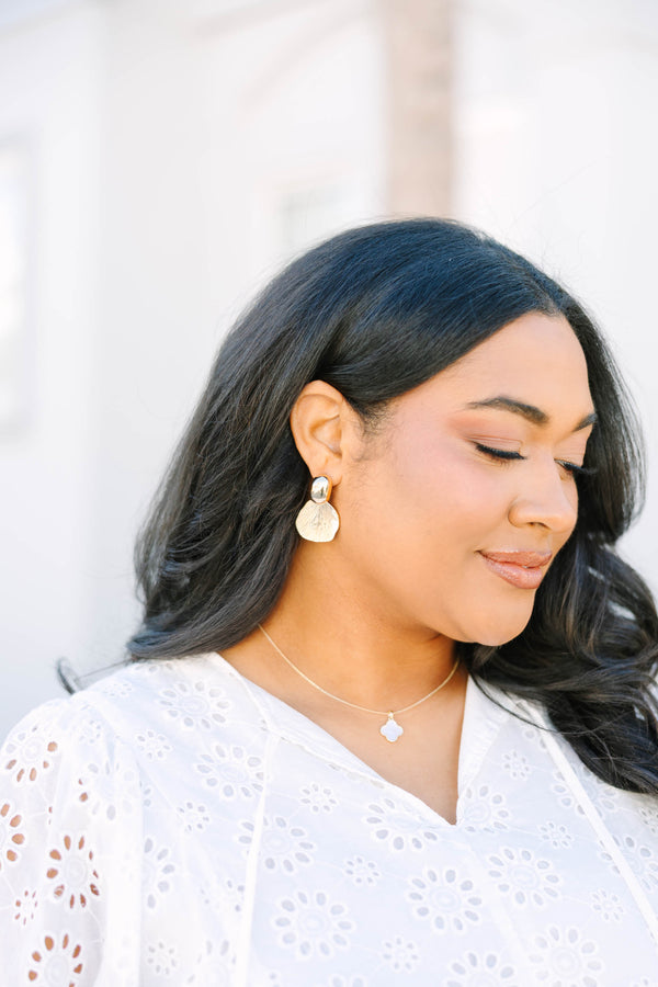 Chic Soul plus size clothing, gold two circle dangle earrings