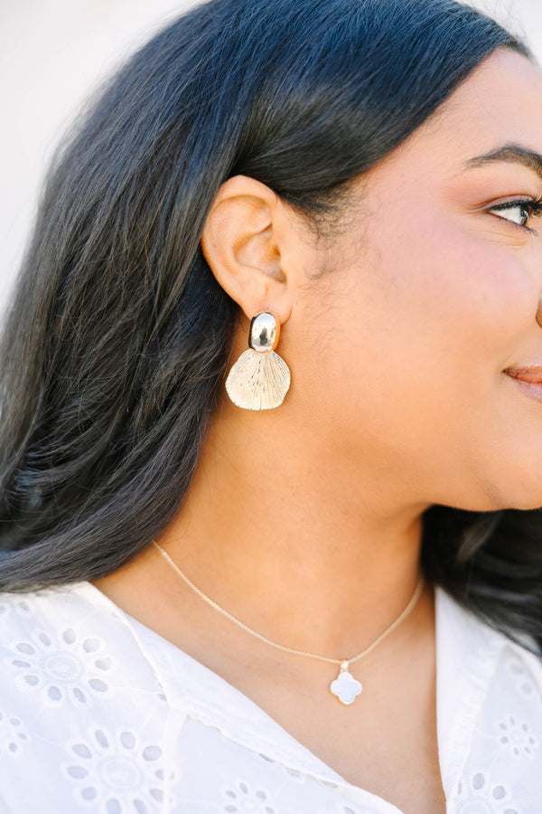 Chic Soul plus size clothing, gold two circle dangle earrings