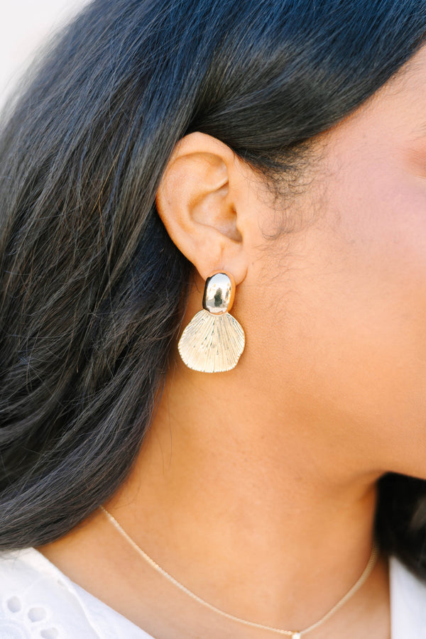 Chic Soul plus size clothing, gold two circle dangle earrings