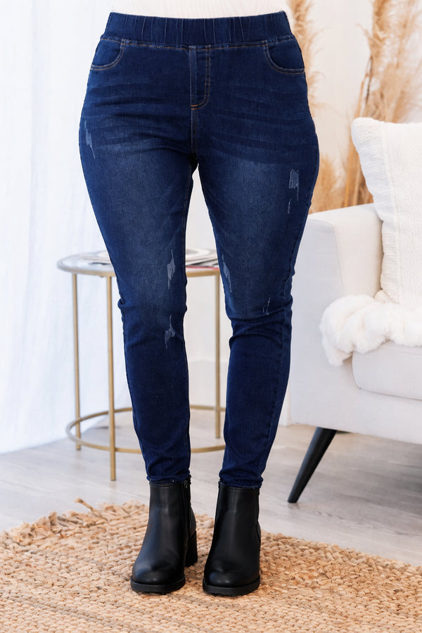 All The Answers Jeggings, Dark Wash