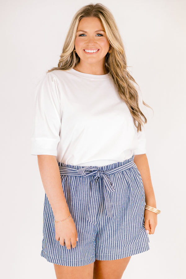 Chic Soul plus size clothing, white short sleeve crew neck tee