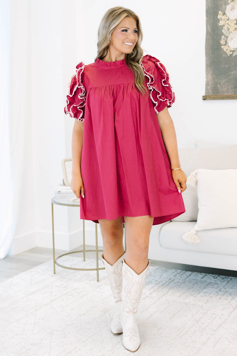 plus size red mini dress Between Me And You Dress, – Chic Soul Wrap Dress Red Ruffle Size:UK 16/US 12/EU 44 Stretch dress Strapless Corset EP07851BD20