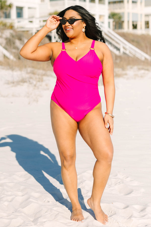 Blooming Beauty Swimsuit, Hot Pink