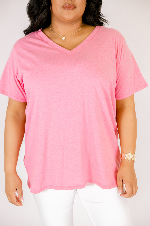 Bright Days Tee, Heather Fuchsia