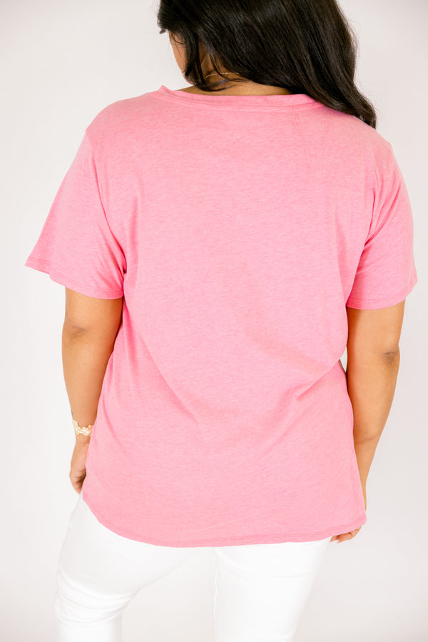 Bright Days Tee, Heather Fuchsia