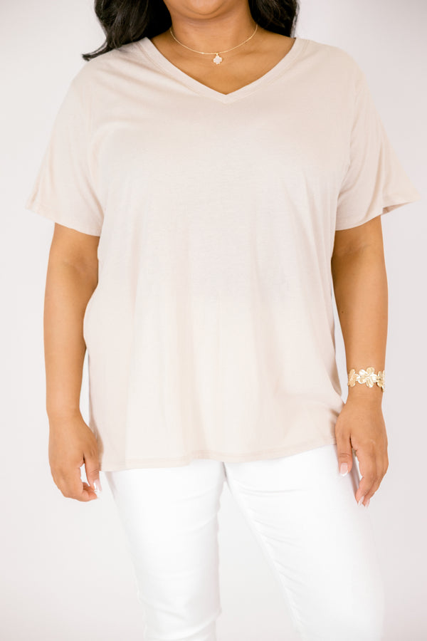 Bright Days Tee, Sand Beige