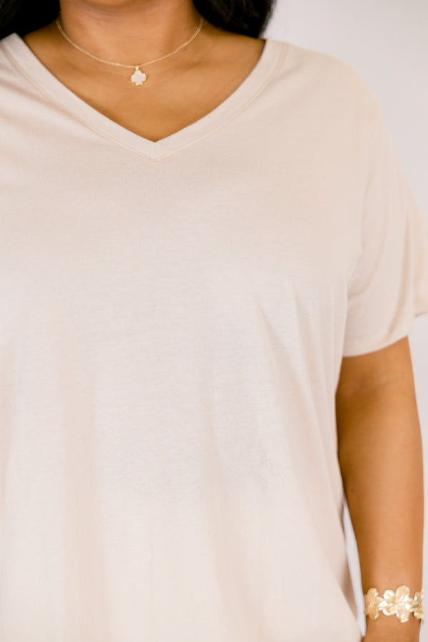 Bright Days Tee, Sand Beige
