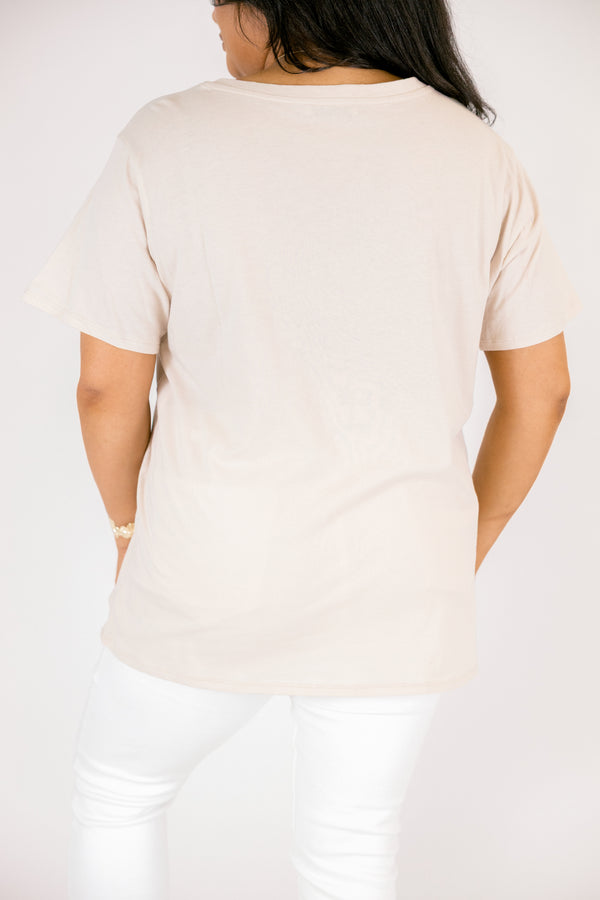 Bright Days Tee, Sand Beige