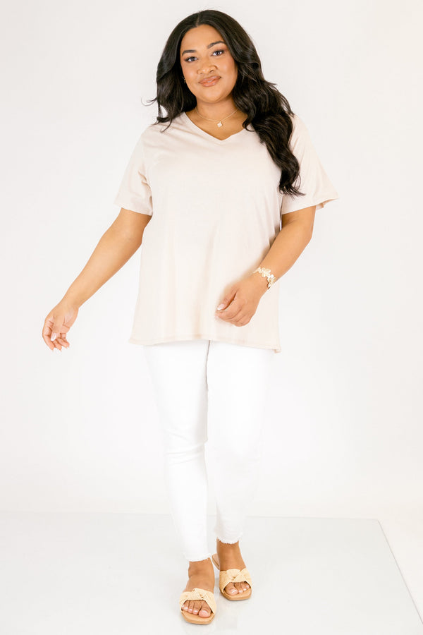 Bright Days Tee, Sand Beige