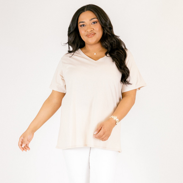 Bright Days Tee, Sand Beige