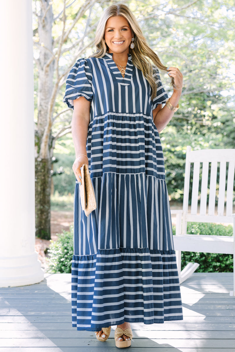 Bright Forecast Dress, Navy – Chic Soul