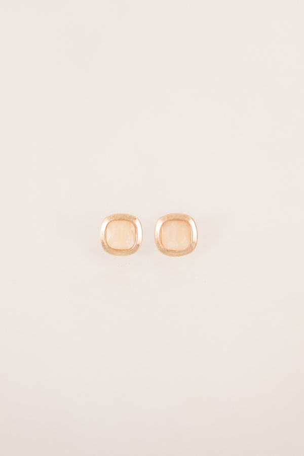 Chic Soul plus size clothing, gold gemstone stud earrings