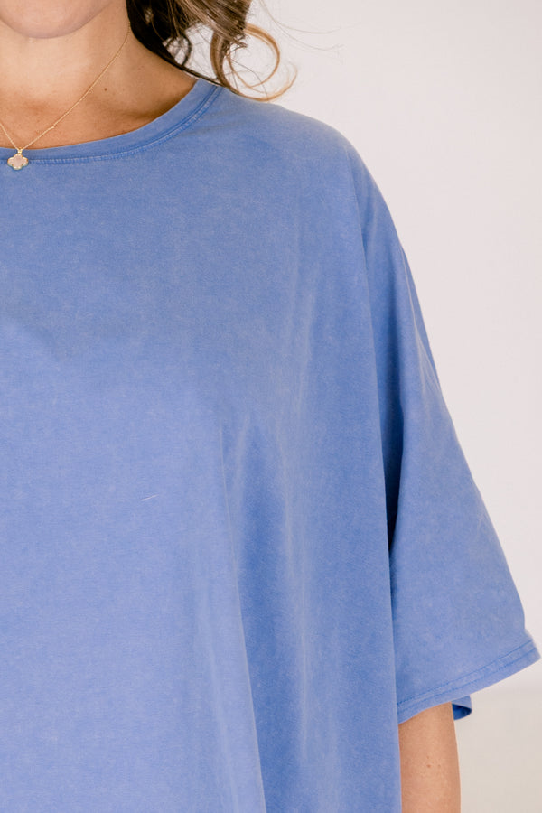 Chic Soul plus size clothing blue short sleeve flowy tunic