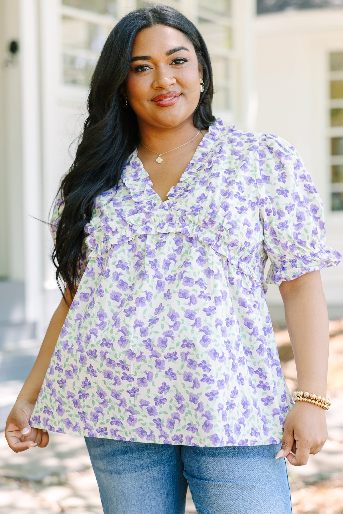 Dancing For Fun Top, Purple Floral – Chic Soul