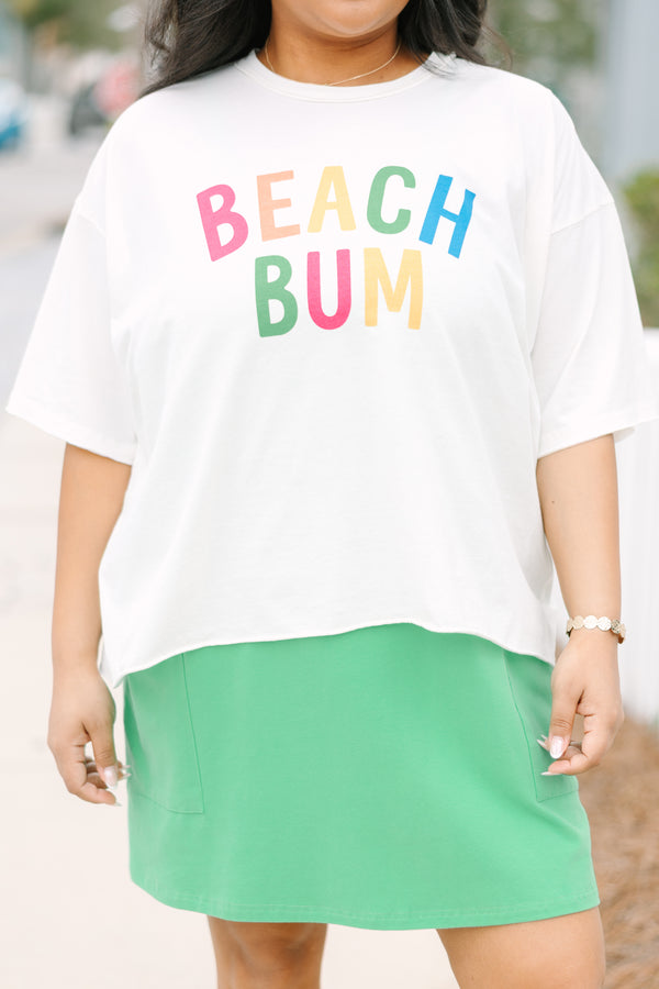 Chic Soul plus size clothing, white short sleeve cropped vintage tee with 