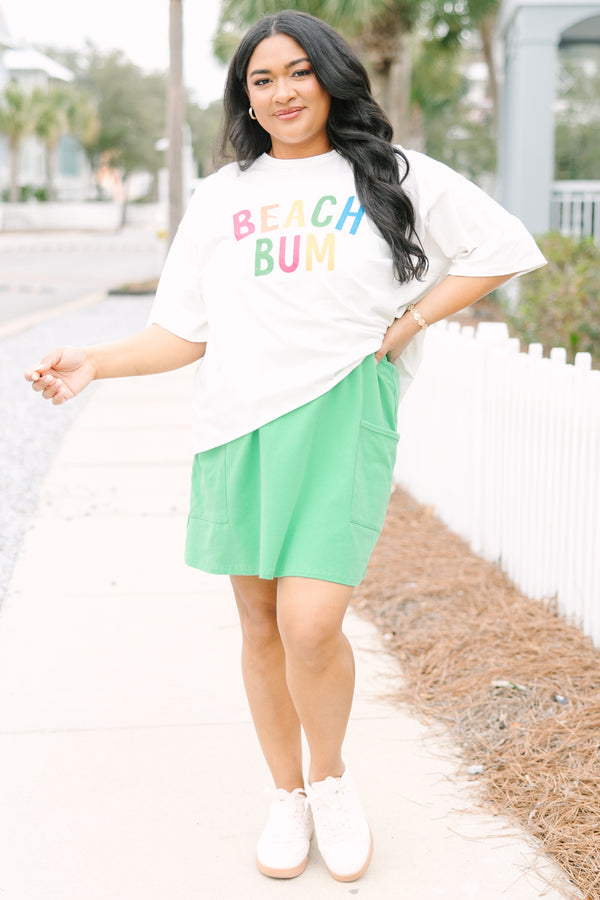 Chic Soul plus size clothing, white short sleeve cropped vintage tee with 