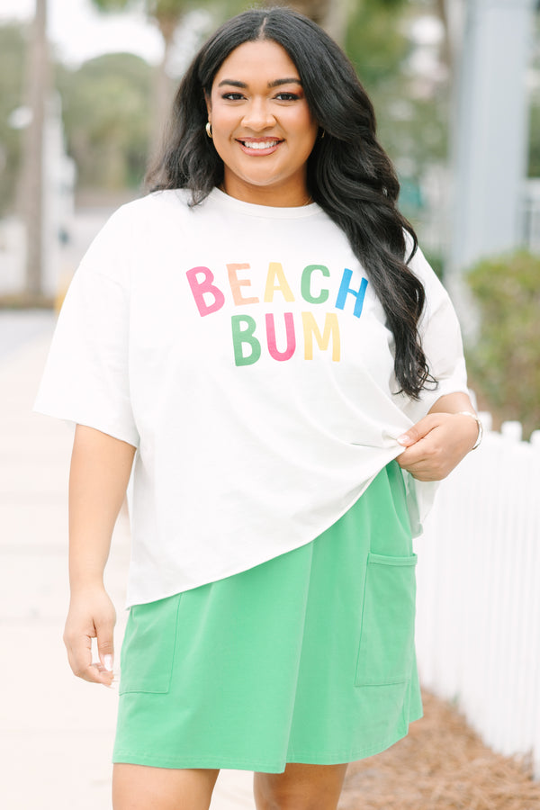 Chic Soul plus size clothing, white short sleeve cropped vintage tee with 