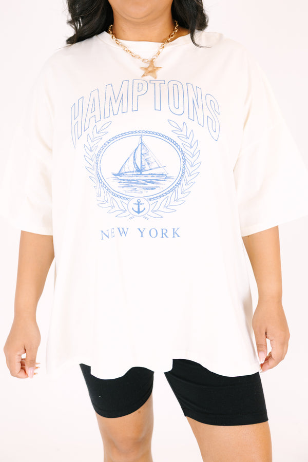 Chic Soul plus size clothing, ivory short sleeve graphic tee with the words 