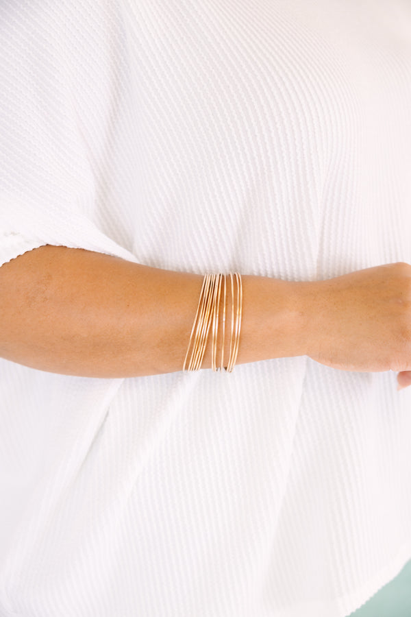 Chic Soul plus size clothing, gold bangle stack 