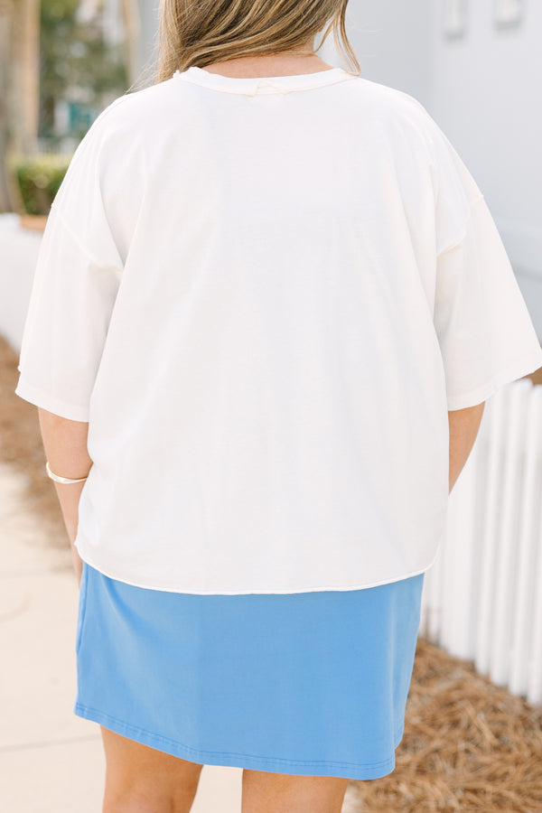 Chic Soul plus size clothing, white short sleeve tee with 
