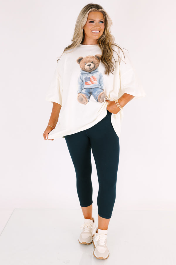 Plus Size cropped nocturnal navy leggings in a buttery soft microfiber and spandex blend.