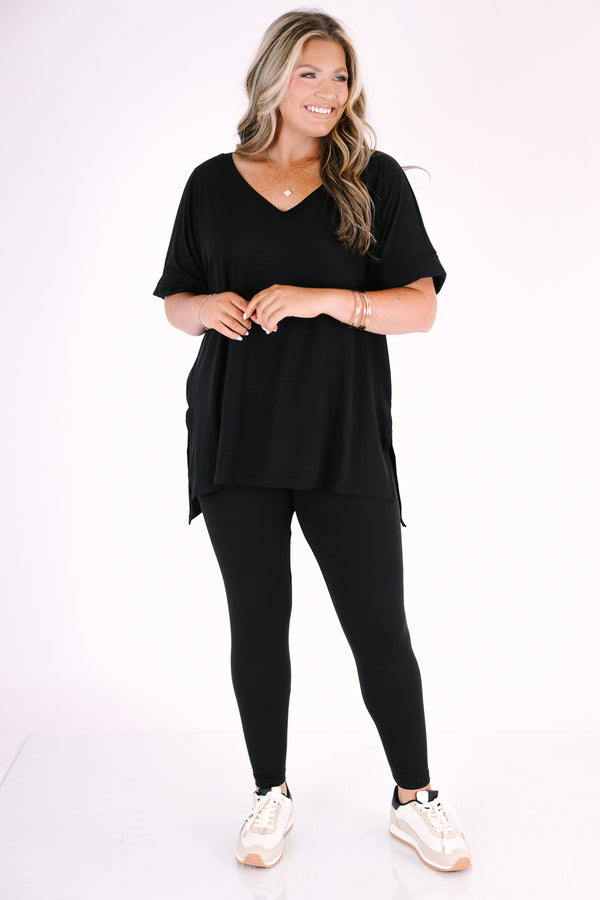 Chic Soul plus size clothing, black comfy lounge wear set