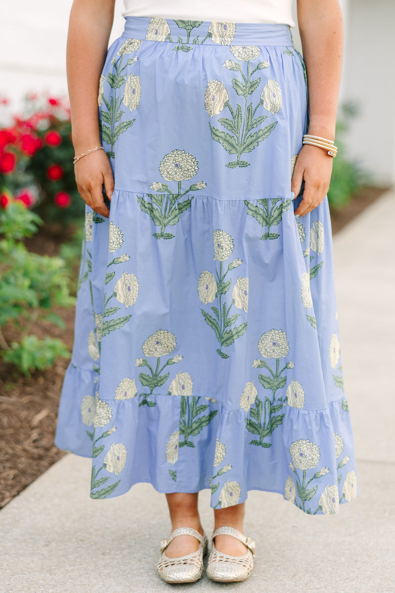 More Than Fantasy Skirt, Blue Floral – Chic Soul