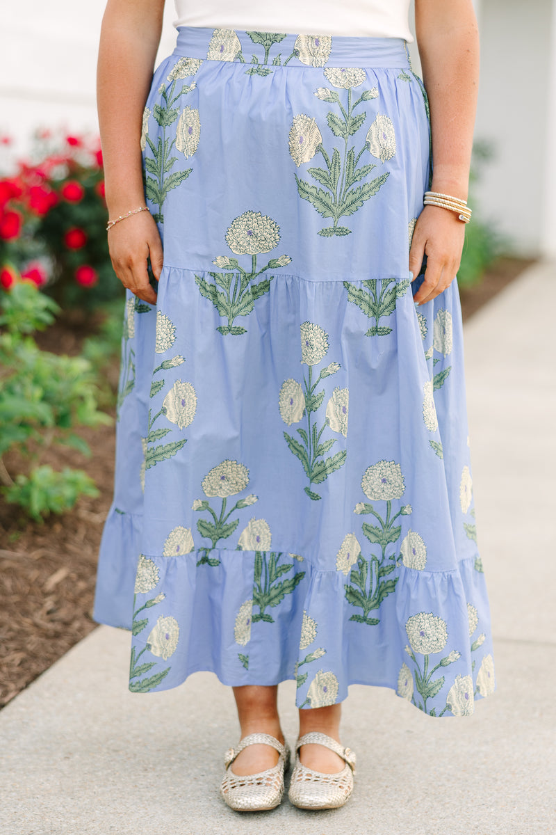 More Than Fantasy Skirt, Blue Floral – Chic Soul